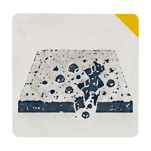 Schematic: Flaking or spalling surface